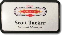 A Custom Printed Name Tag, Name badge (personalization included) Magnetic avail.